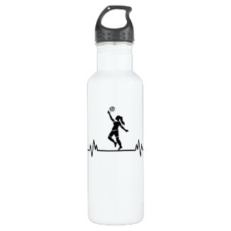 Volleyball Heartbeat Funny Volleyball Sportgeschen Edelstahlflasche