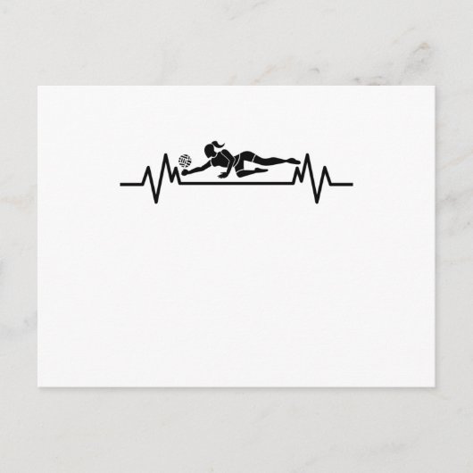 Volleyball Heartbeat Funny Volleyball Sportgeschen Postkarte (Vorderseite)