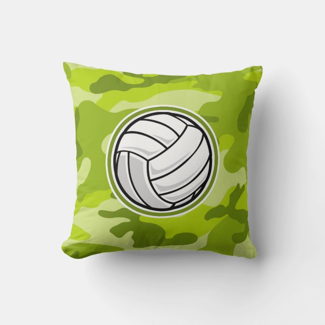Volleyball; hellgrüne Camouflage, Tarnung Kissen (Vorderseite)