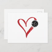 Volleyball Herz | Spielerteam-Geschenke Postkarte (Vorne/Hinten)