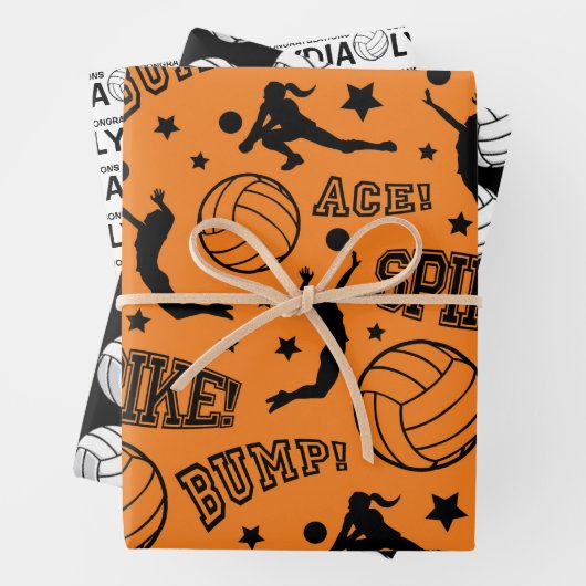 Volleyball Herzlichen Glückwunsch Packpapier Blätt Geschenkpapier Set (Beispiel)