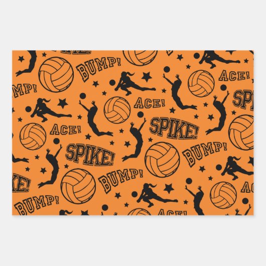Volleyball Herzlichen Glückwunsch Packpapier Blätt Geschenkpapier Set (Vorderseite)