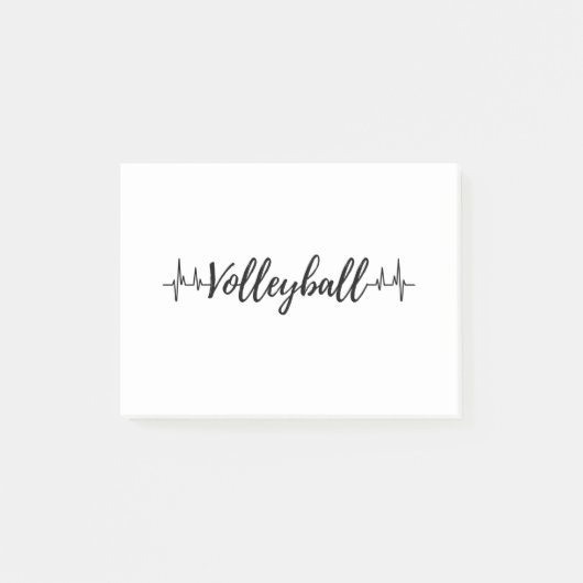 Volleyball-Herzschlag Post-it Klebezettel (Vorderseite)