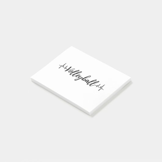 Volleyball-Herzschlag Post-it Klebezettel (angewinkelt)