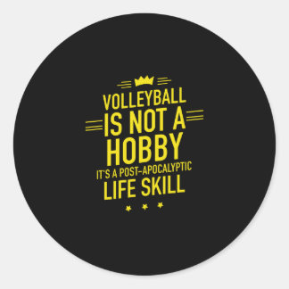 Volleyball-Hobby gelb Runder Aufkleber