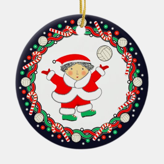 Volleyball Holiday Geschenk Keramik Ornament (Vorne)