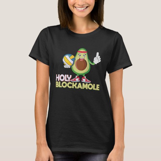 Volleyball Holy Blockamole Avocado Vegan T-Shirt (Vorderseite)