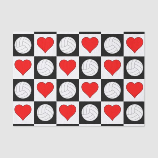 Volleyball Hörer Liebe Geschenkpapier zum Abpacken Seidenpapier (Vorderseite)