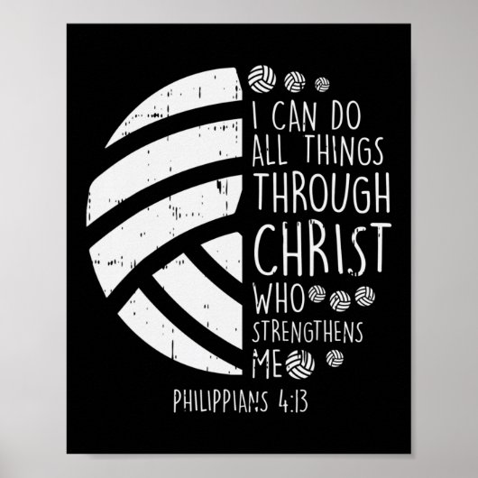 Volleyball I kann Dinge tun Bibel Verse Gott Jesus Poster (Vorne)