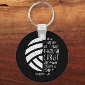 Volleyball I kann Dinge tun Bibel Verse Gott Jesus Schlüsselanhänger (Vorderseite)