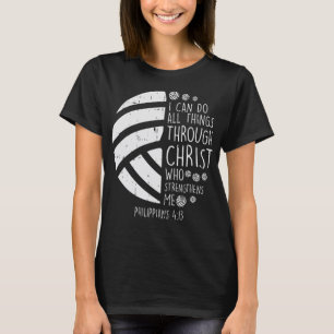 Volleyball I kann Dinge tun Bibel Verse Gott Jesus T-Shirt