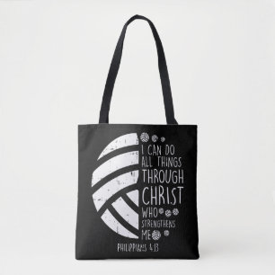 Volleyball I kann Dinge tun Bibel Verse Gott Jesus Tasche