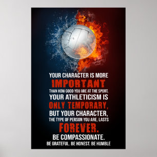 Volleyball Ihr Charakter ist wichtiger Poster