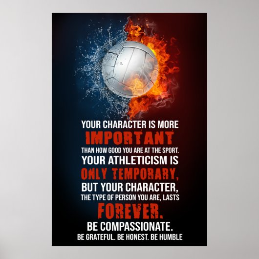 Volleyball Ihr Charakter ist wichtiger Poster (Vorne)