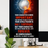 Volleyball Ihr Charakter ist wichtiger Poster (Heimbüro)