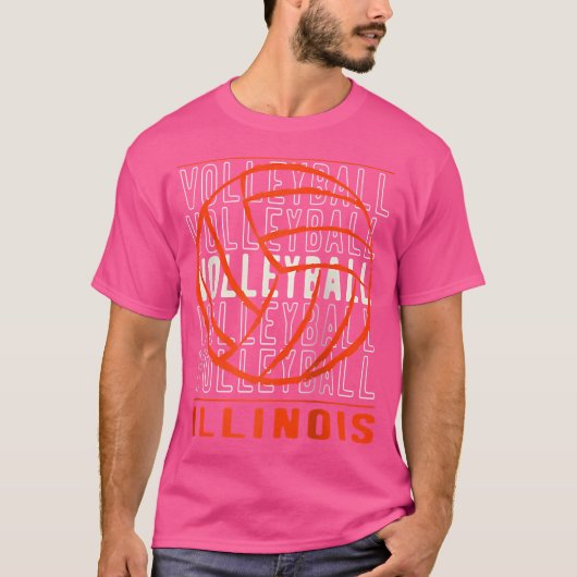 Volleyball Illinois Baseball T-Shirt (Vorderseite)