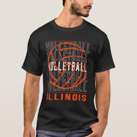 Volleyball Illinois T-Shirt (Vorderseite)
