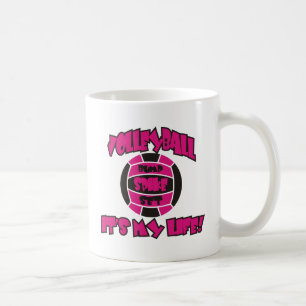 VOLLEYBALL IM PINK UND IM SCHWARZEN KAFFEETASSE