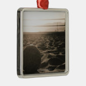 Volleyball im Sand Silbernes Ornament (Rechts)