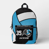 Volleyball in Blau, Weiß und Schwarz Bedruckter Rucksack (Vorderseite)
