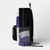 Volleyball in Dunkelblau, Weiß und Schwarz Bedruckter Rucksack (Rechts)