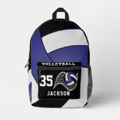 Volleyball in Dunkelblau, Weiß und Schwarz Bedruckter Rucksack (Vorderseite)