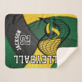 Volleyball in Dunkelgrün, Schwarz und Gold Sherpadecke (Vorderseite (Horizontal))