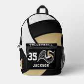 Volleyball in Gold, Weiß und Schwarz Bedruckter Rucksack (Vorderseite)