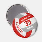 Volleyball in Grautönen Magnet (Vorderseite/Rückseite)