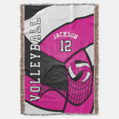 Volleyball 🏐 in heißen rosa, weiß und schwarz decke (Vorderseite Vertikal)