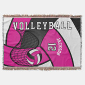 Volleyball 🏐 in heißen rosa, weiß und schwarz decke (Vorderseite)