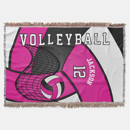 Volleyball 🏐 in heißen rosa, weiß und schwarz decke (Vorderseite)