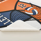 Volleyball-🏐 in Navy Blue, Orange und White Sherpadecke (3/4)