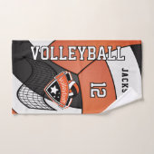 Volleyball in Orange, Schwarz und Weiß Handtuch (Handtuch)