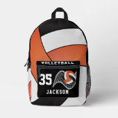 Volleyball in Orange, Weiß und Schwarz Bedruckter Rucksack (Vorderseite)