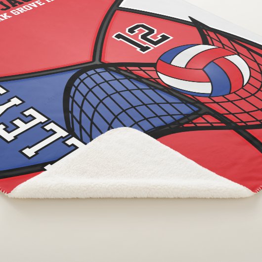 Volleyball-🏐 in Rot, Weiß und Blau Sherpadecke (3/4)