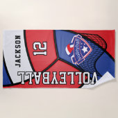 Volleyball in Rot, Weiß und Blau Strandtuch (Vorderseite)