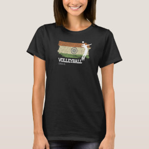 Volleyball Indien Flag Girls Volleyball Frauen T-Shirt