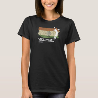 Volleyball Indien Flag Girls Volleyball Frauen T-Shirt
