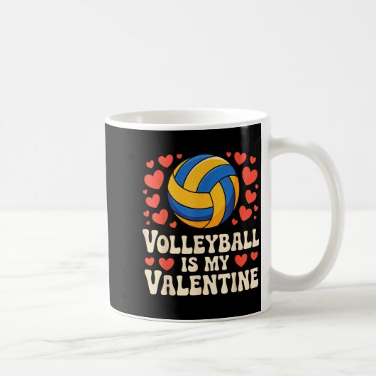 Volleyball Is My Valentine Romantic Valentines Day Kaffeetasse (Rechts)