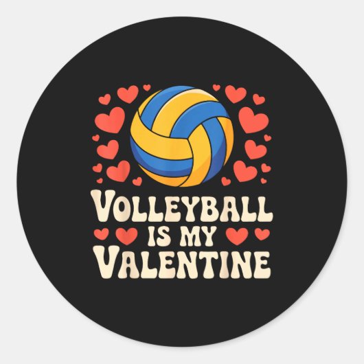 Volleyball Is My Valentine Romantic Valentines Day Runder Aufkleber (Vorderseite)