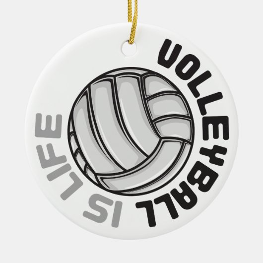 Volleyball ist Leben Keramik Ornament (Vorne)