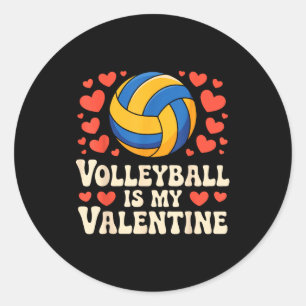 Volleyball ist mein Valentinstag Romantischer Vale Runder Aufkleber