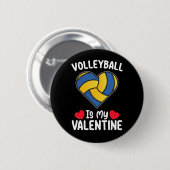 Volleyball ist mein Valentinstag Sport Button (Vorne & Hinten)