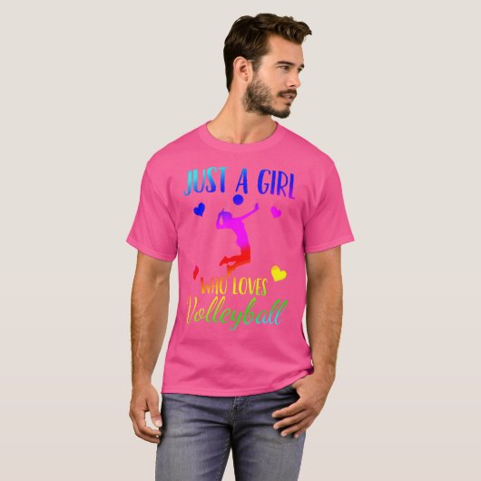 Volleyball Just A Girl Who Loves Volleyball T-Shirt (Vorne ganz)