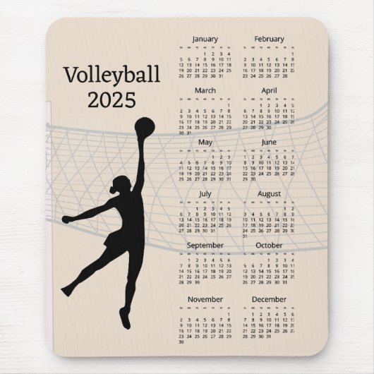 Volleyball-Kalender 2025 Mousepad (Vorne)