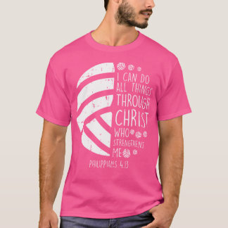 Volleyball kann ich Dinge tun Bibel Verse Gott Jes T-Shirt