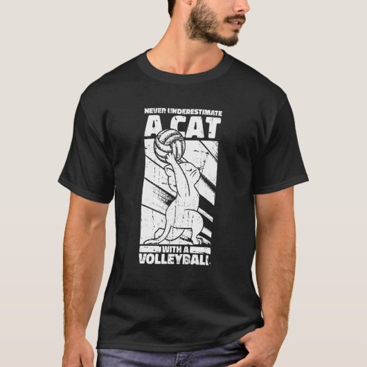 Volleyball Katze 1 T-Shirt (Vorderseite)