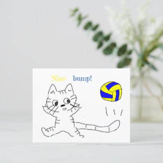Volleyball-Katzenkarte Postkarte