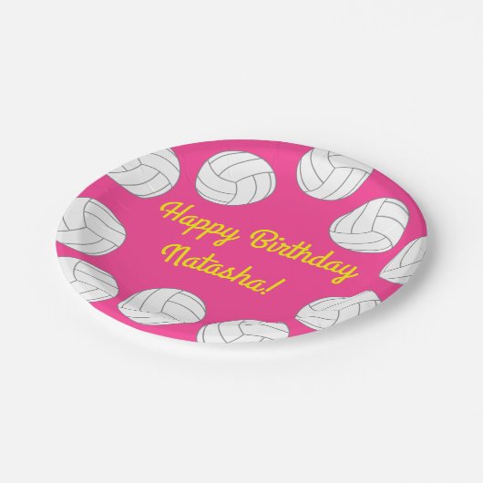 Volleyball Kindergeburtstag Party Sport Pappteller (Schrägansicht)